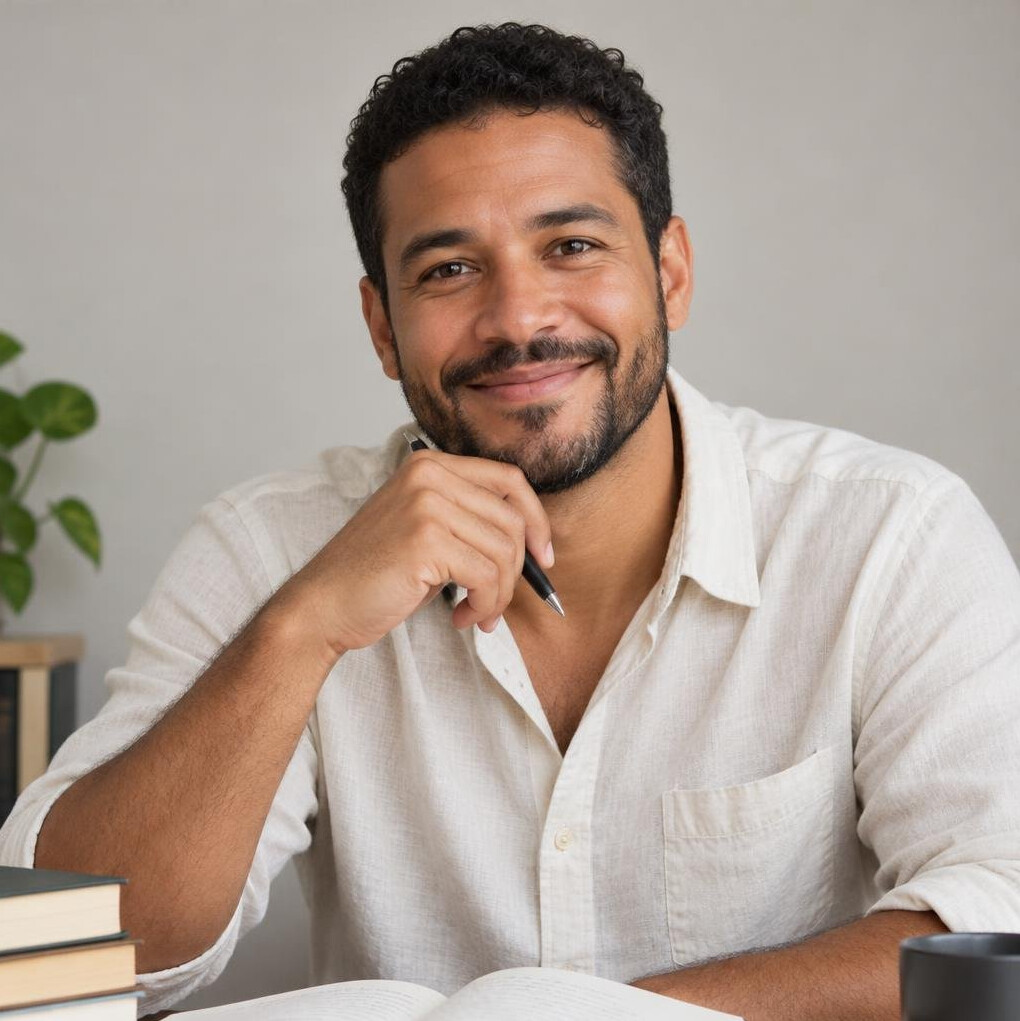 Portrait of a smiling man with a short beard