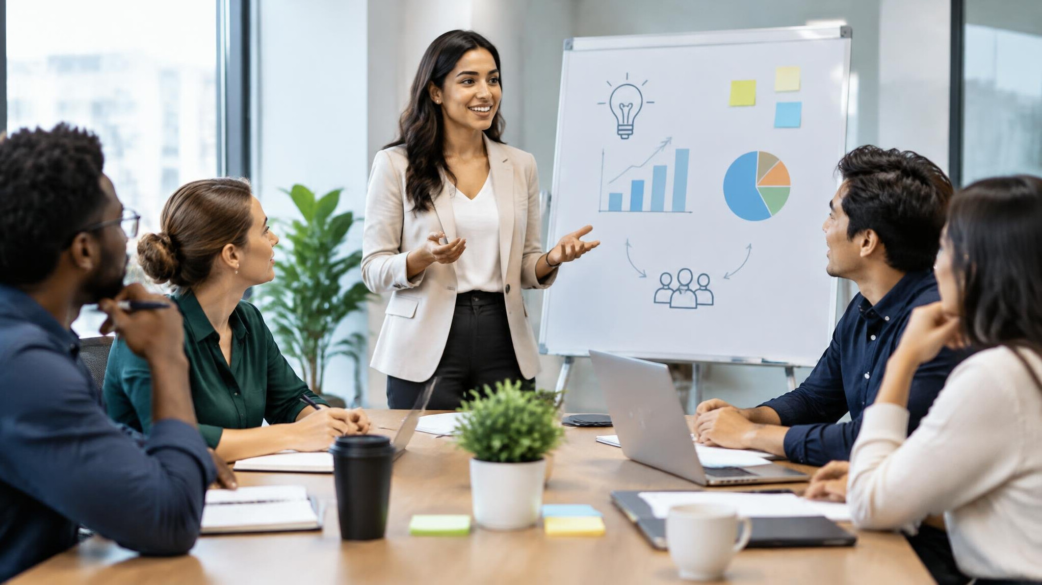 woman presenting in meeting