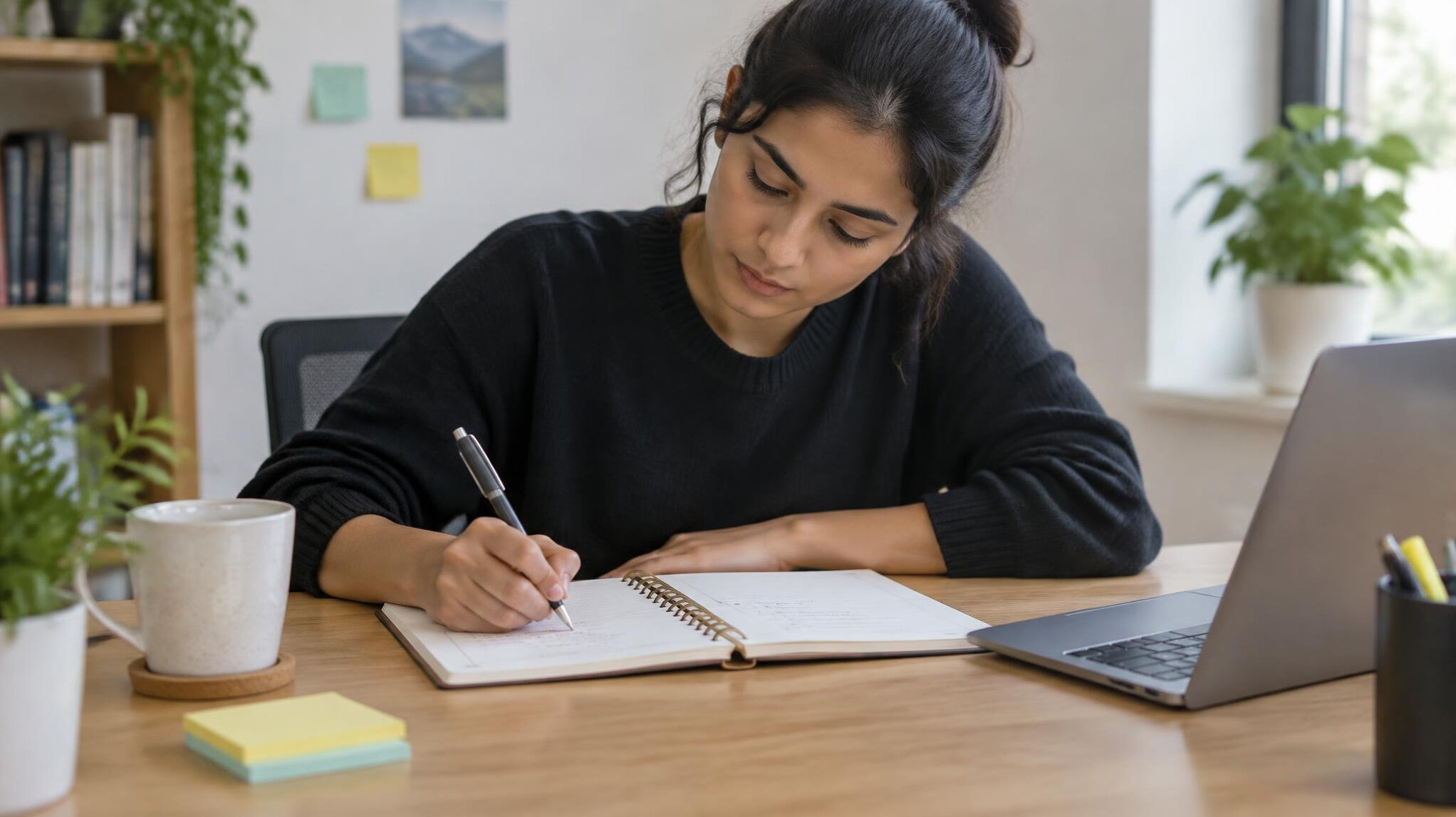 person writing notes