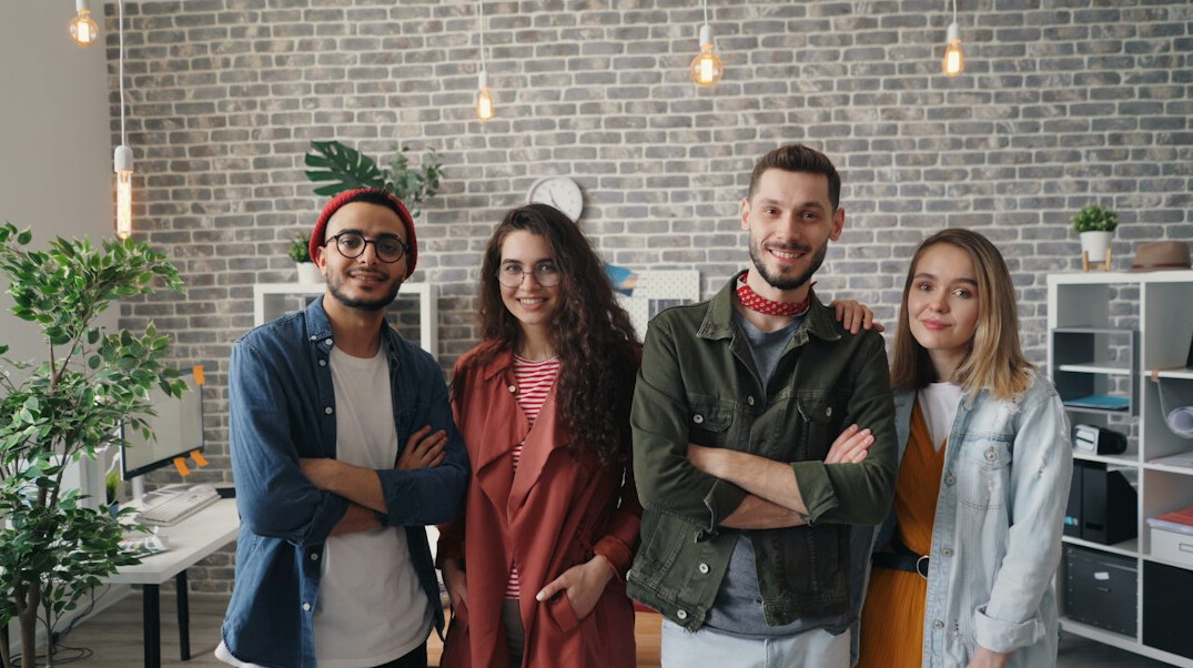 diverse team smiling