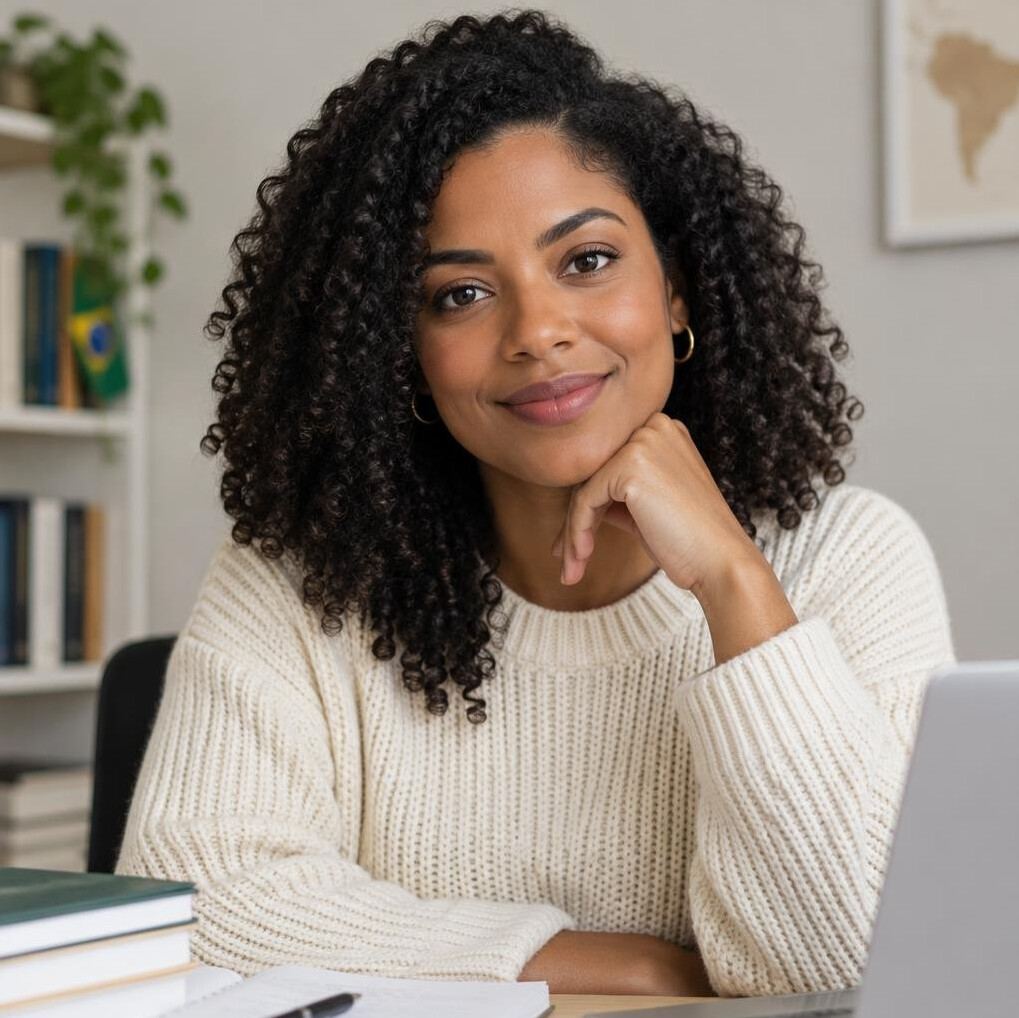Portrait of a young woman with a gentle smile